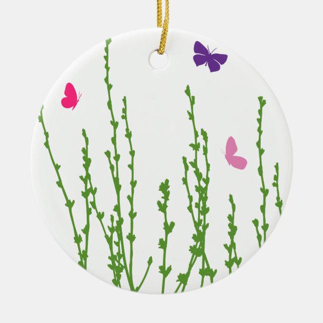 Butterfly Fält Julgransprydnad Keramik (Framsidan)