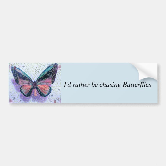 Butterfly Fantasy Bumper Sticker Bildekal (Framsidan)