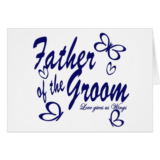 Butterfly/Far i Groom Hälsningskort (Framsidan Horizontal)