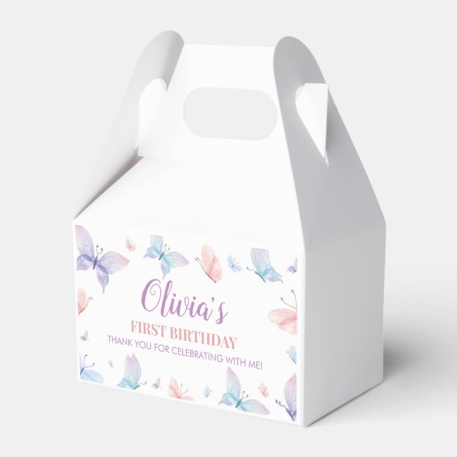 Butterfly Favoritbox Birthday Baby Shower Presentaskar (Framsidan Sidan)