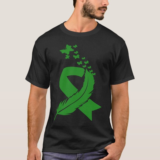 Butterfly Feather Ribbon Cerebral Palsy Mental Hea T Shirt (Framsida)