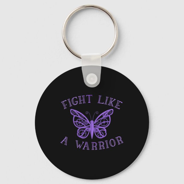 Butterfly Fibro Migraine Lupus Warrior Awareness Nyckelring (Framsida)