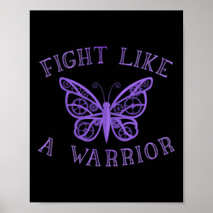 Butterfly Fibro Migraine Lupus Warrior Awareness Poster