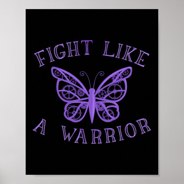 Butterfly Fibro Migraine Lupus Warrior Awareness Poster (Framsidan)