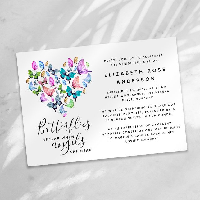 Butterfly Firande of Life Memorial Service Inbjudningar (Skapare uppladdad)