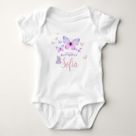 Butterfly First Birthday Girl 1st Rosa T-Shirt