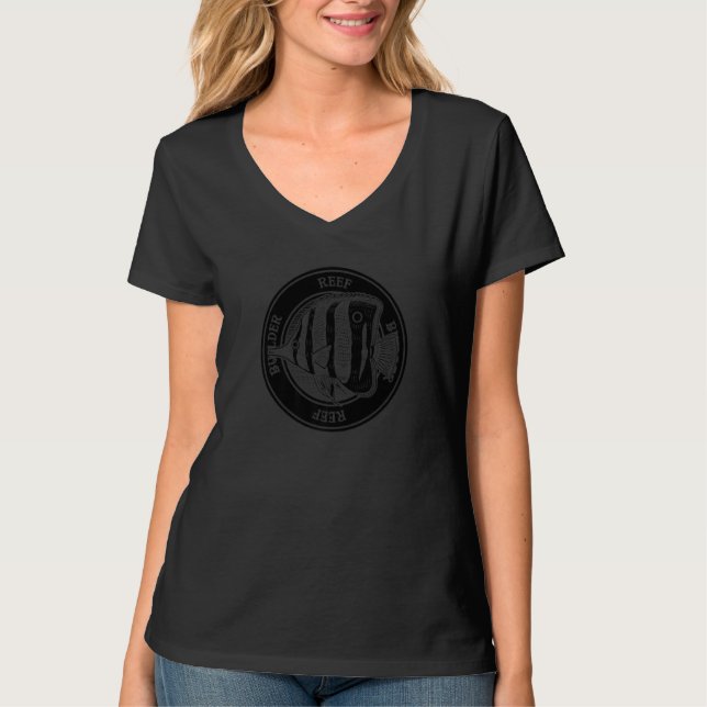 Butterfly Fish Reef Builder Marine Aquarium Fish K T Shirt (Framsida)