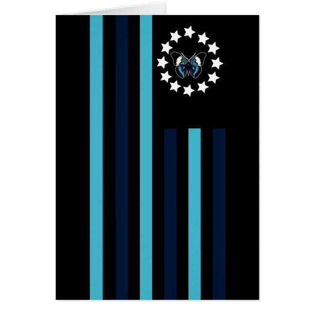 Butterfly - Flagga Hälsningskort (Framsidan)