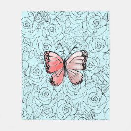 Butterfly Fleece Blanket Ro - Ditt Färg
