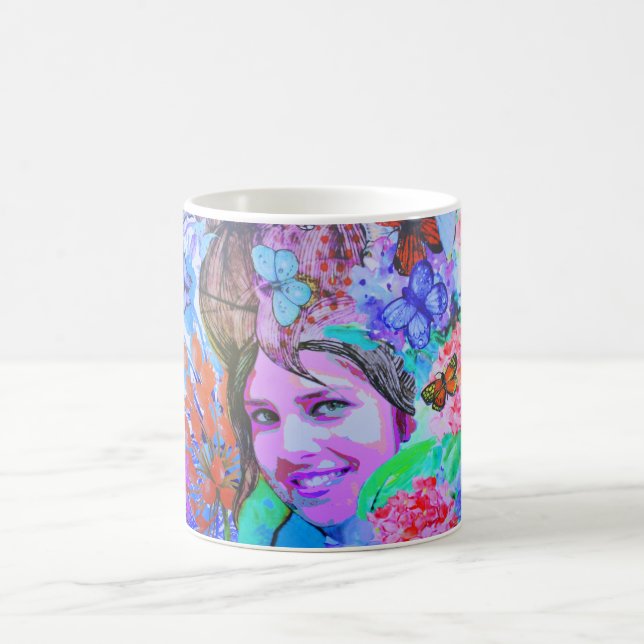 Butterfly-flicka Kaffemugg (Center)
