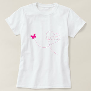 Butterfly Flies T-Shirt Heart - Kärlek