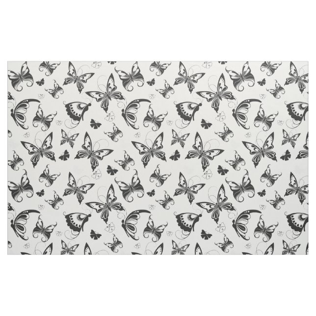 Butterfly Flight Black and White Tyg (Yard)