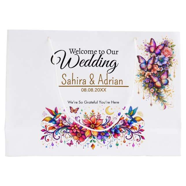 Butterfly Floral Gift Bag -Customization Available (Baksidan)