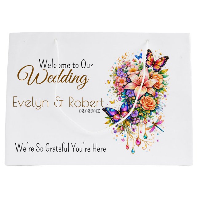 Butterfly Floral Gift Bag -Customization Available (Framsidan)