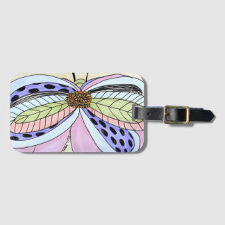 Butterfly Flower Blank Bagagebricka