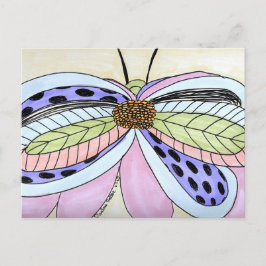 Butterfly Flower Postcard Vykort