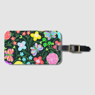 Butterfly Flower Rainbow Bagagebricka
