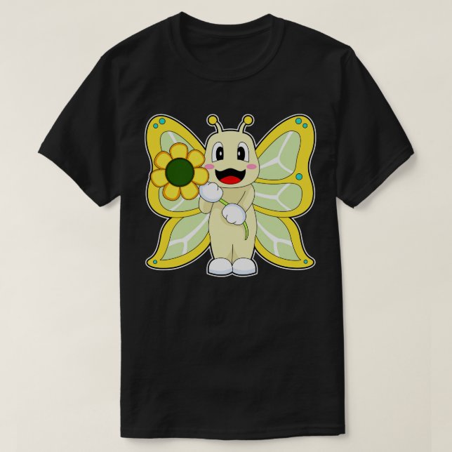 Butterfly Flower T Shirt (Design framsida)