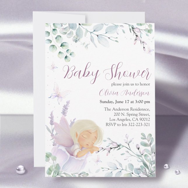 Butterfly & Flower Watercolor Baby Shower Inbjudningar (Skapare uppladdad)