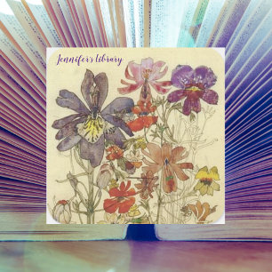 Butterfly Flowers av Charles Mackintosh Fyrkantigt Klistermärke