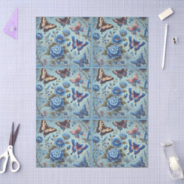 Butterfly Flowers Butterflies Blue Decoupage