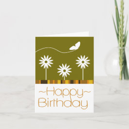 Butterfly Flowers Grattis på födelsedagen Card Kort