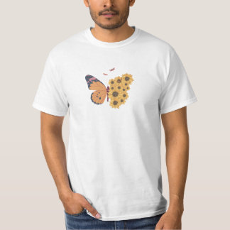 butterfly flowers t shirt