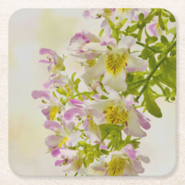 Butterfly Flowers Underlägg Papper Kvadrat