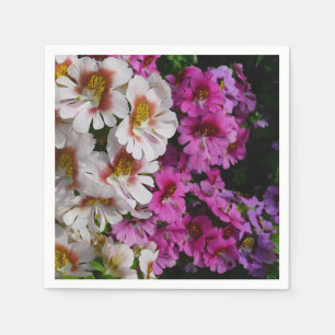 Butterfly Flowers White Rosa och Lila Pappersservett