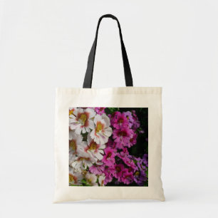 Butterfly Flowers White Rosa och Lila Tygkasse