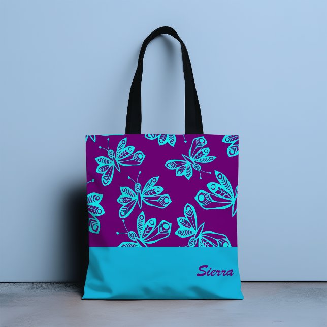 Butterfly Flutter Tote Bag Tygkasse (Skapare uppladdad)
