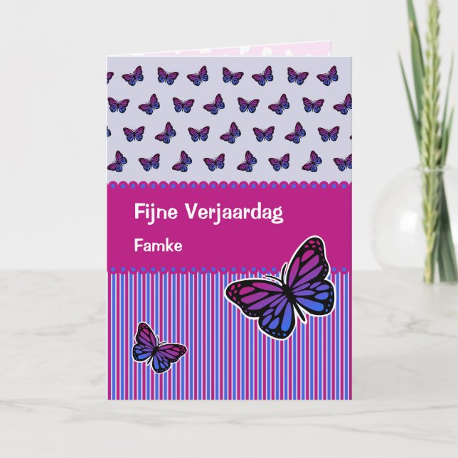 Butterfly födelsedagen namn dutch Verjaardag Kort (Framsida)
