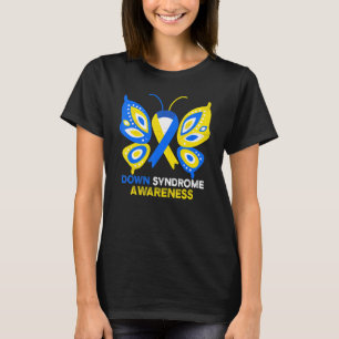 Butterfly för stöd för ökad medvetenhet om nedsynk t shirt