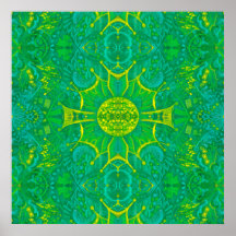 Butterfly Forest Bohemian Arabesque Mandala Grönt