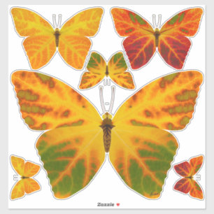 Butterfly från aspen Löv 1 Klistermärken