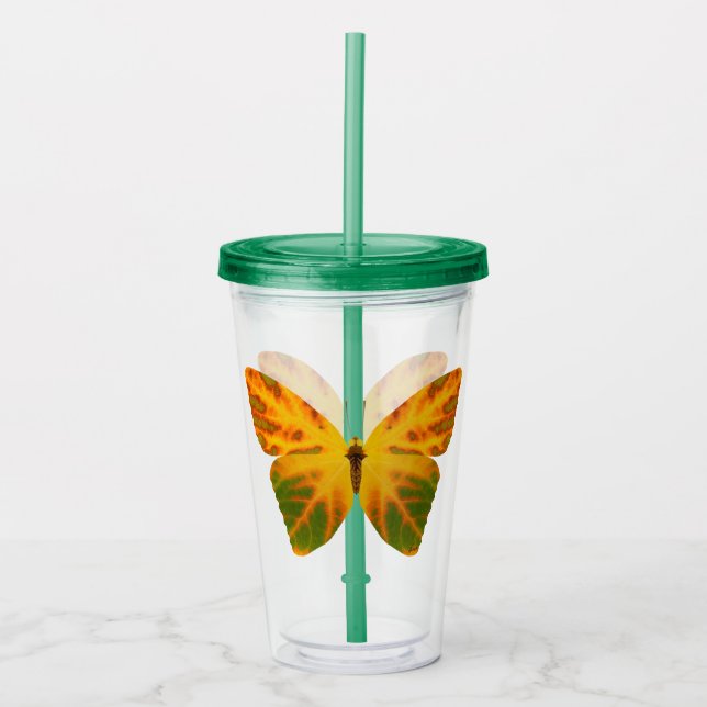 Butterfly från aspen Löv 1 Take Away Mugg (Framsida)