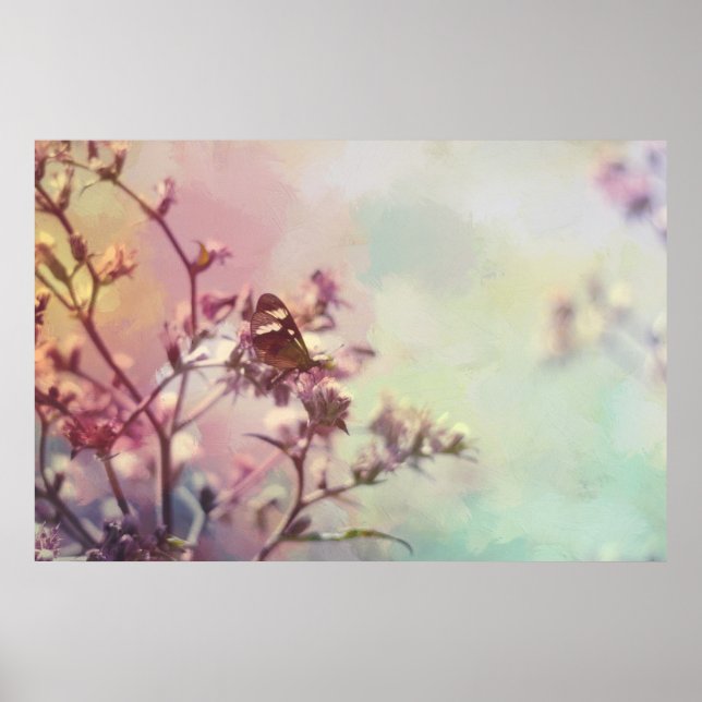 Butterfly från Blommar Gren Poster (Framsidan)