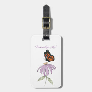 Butterfly från Cone Flower Luggage Tag Bagagebricka