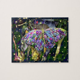 Butterfly från guld Löv Pussel