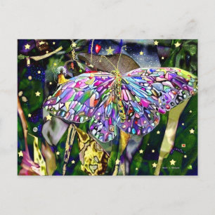 Butterfly från guld Löv Vykort
