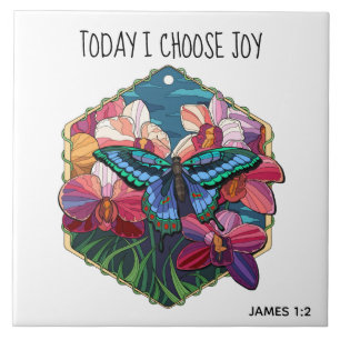 Butterfly från James 1:2 Kakelplatta