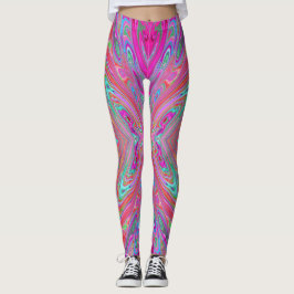 Butterfly från Trippy Rosa, Aqua och Magenta Abstr Leggings