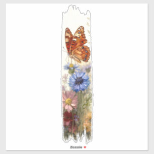 Butterfly från Wildblommor Brushstroke Paint Klistermärken