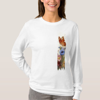 Butterfly från Wildblommor Brushstroke Paint T Shirt