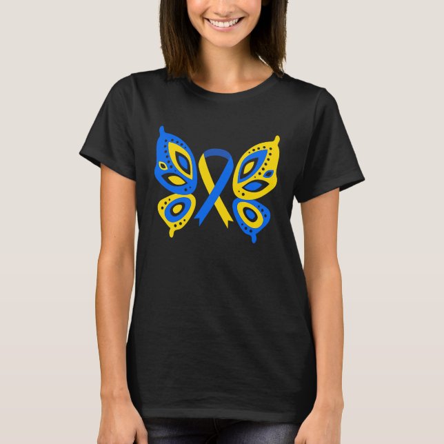 Butterfly från World Down Syndrome Day T Shirt (Framsida)