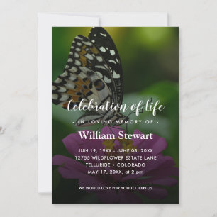Butterfly Funeral Natur Firande i Life Inbjudningar