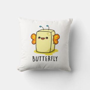 Butterfly Funny Butter with Vingar Pun Kudde