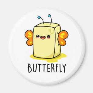 Butterfly Funny Butter with Vingar Pun Magnet