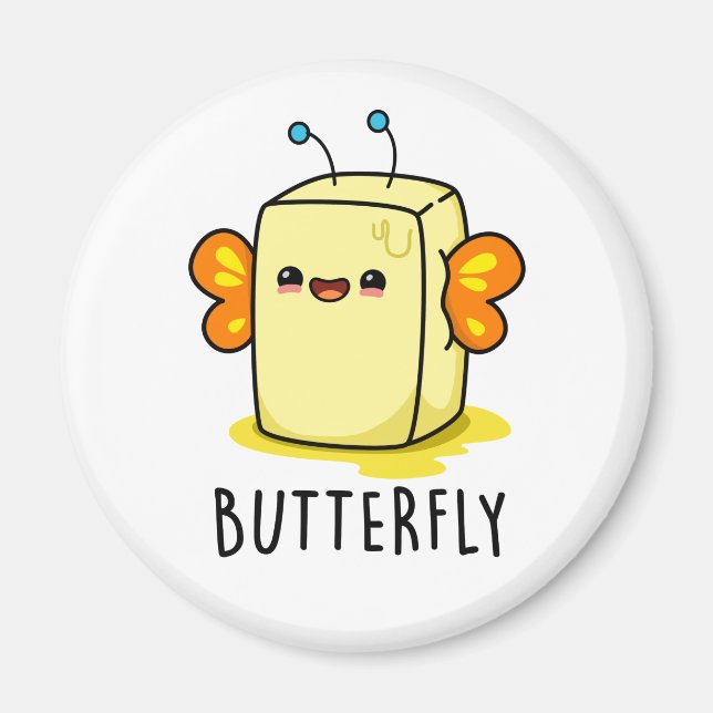 Butterfly Funny Butter with Vingar Pun Magnet (Framsidan)
