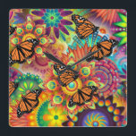 Butterfly Fyrkantig Klocka<br><div class="desc">Vägglås för fjärilsmorgatorgen</div>